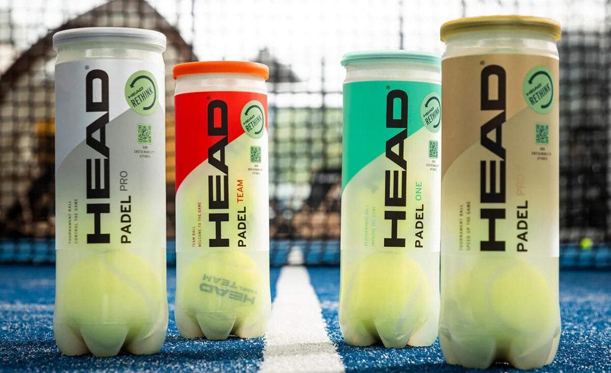 HEAD padel ball tubes on court